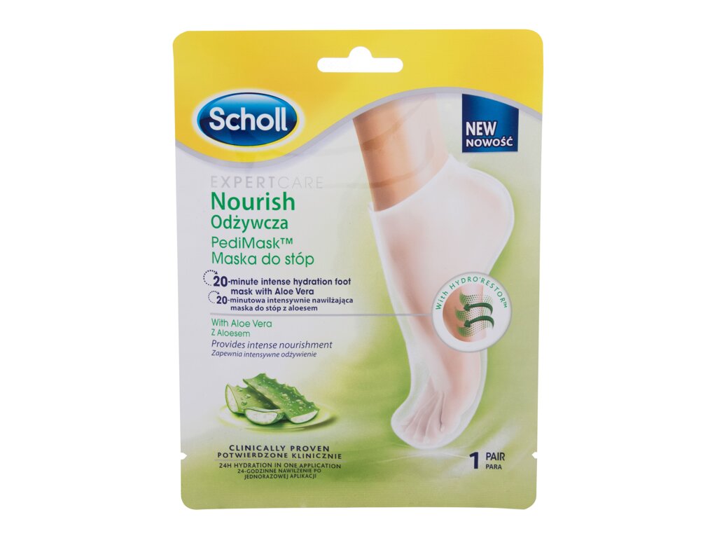 SCHOLL Expert Care Foot Mask (1 pair) - Nourishing foot mask with aloe vera