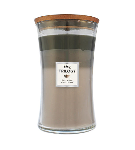 WOODWICK  Trilogy Cozy Cabin scented candle with wooden wick 609,5 g