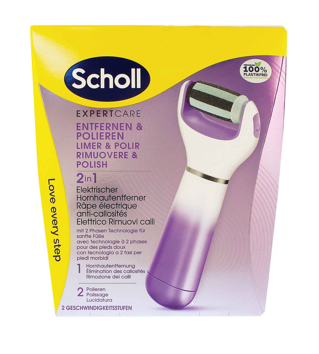 SCHOLL Expert Care 2-in-1 File &amp; Smooth Electronic Foot File elektrische pilník 1 ks