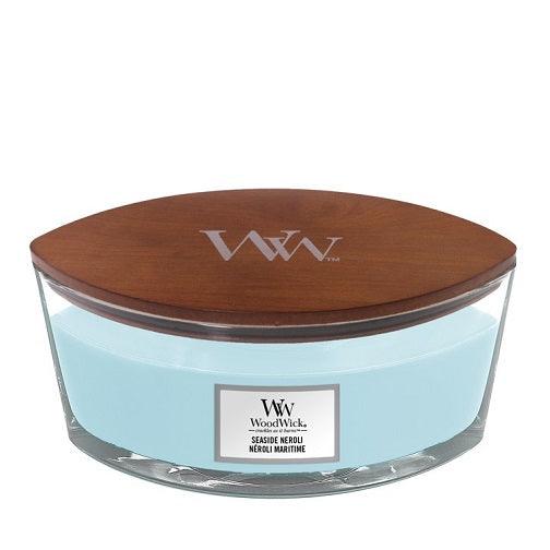 WOODWICK Flame Ellipse Scented Candle - Seaside Neroli 453.6 g - Parfumby.com