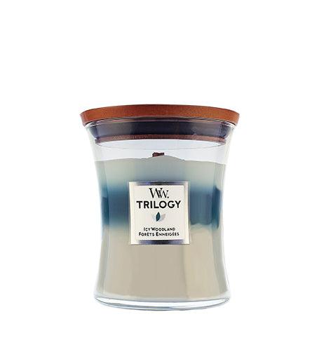 WOODWICK Trilogy Icy Woodland Vonna Candle With Wood Wick 275 G - Parfumby.com