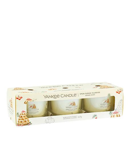 YANKEE CANDLE Spun Sugar Flurries Votive Candle In Glass 3 X 37 G - Parfumby.com