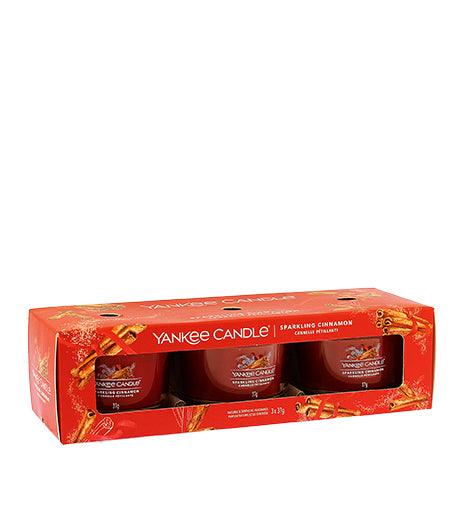 YANKEE CANDLE Sparkling Cinnamon Votive Candle In Glass 3 X 37 G - Parfumby.com