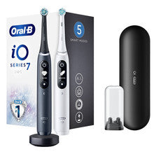 ORAL B iO7 Series Duo Pack Black Onyx/White Extra Handle Toothbrush ( 2 ks ) - Elektrický zubní kartáček