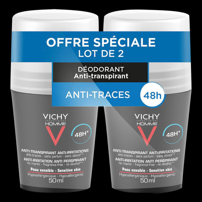 VICHY  Homme Roll-on 48 Hours Antiperspirant Sensitive Skin Deodorant 100 ml for Unisex