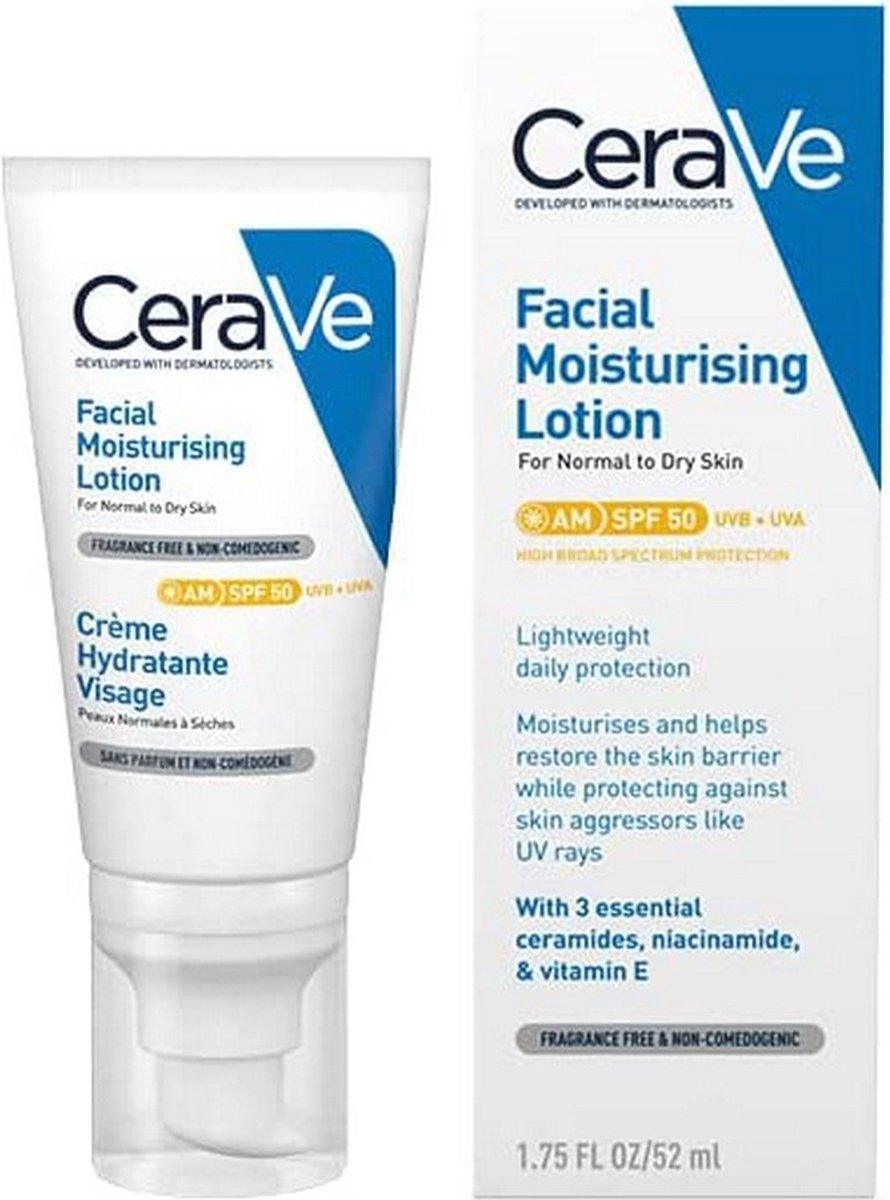 CERAVE Facial Moisturising Lotion Spf50 For Normal To Dry Skin 52 ml - Parfumby.com