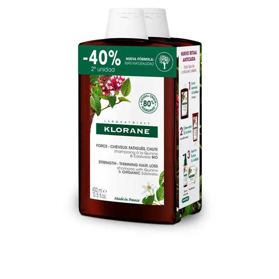 KLORANE A La Quinina And Edelweiss Bio Strengthening Shampoo Set 2 Pcs - Parfumby.com