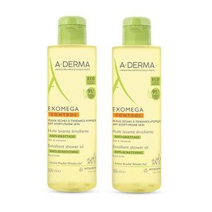 A-DERMA A-DERMA Exomega Control Emollient Shower Oil Anti-irritation 2 X 500 ml - Parfumby.com