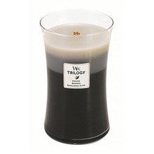 WOODWICK Scented candle Trilogy Fireside, Redwood, Sandalwood Clove 275 G - Parfumby.com