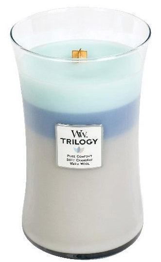 WOODWICK Woven Comforts Trilogy Vase (comfortable clothing) - Scented candle 609.5 G - Parfumby.com