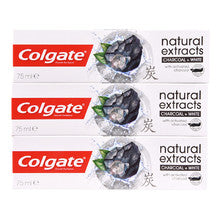 COLGATE Naturals Charcoal Trio Toothpaste (3 pcs) - Whitening toothpaste with activated carbon 75ml