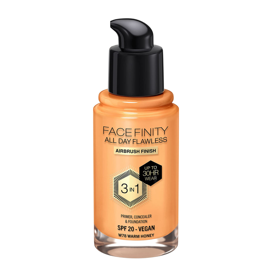 MAX FACTOR Facefinity All Day Flawless Flexi-Hold 3in1 Primer Concealer Foundation SPF20 78 30 ml