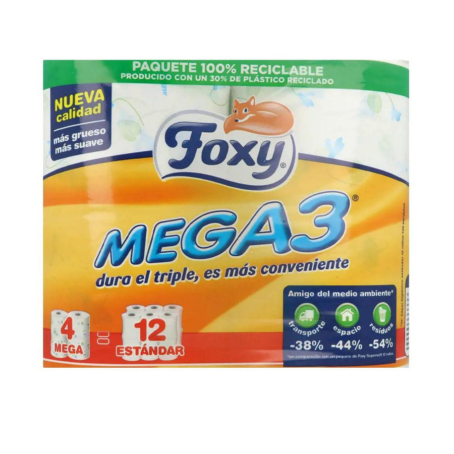 FOXY Mega3 Triple Duration Toilet Paper 4 Rolls 1 pcs - Parfumby.com