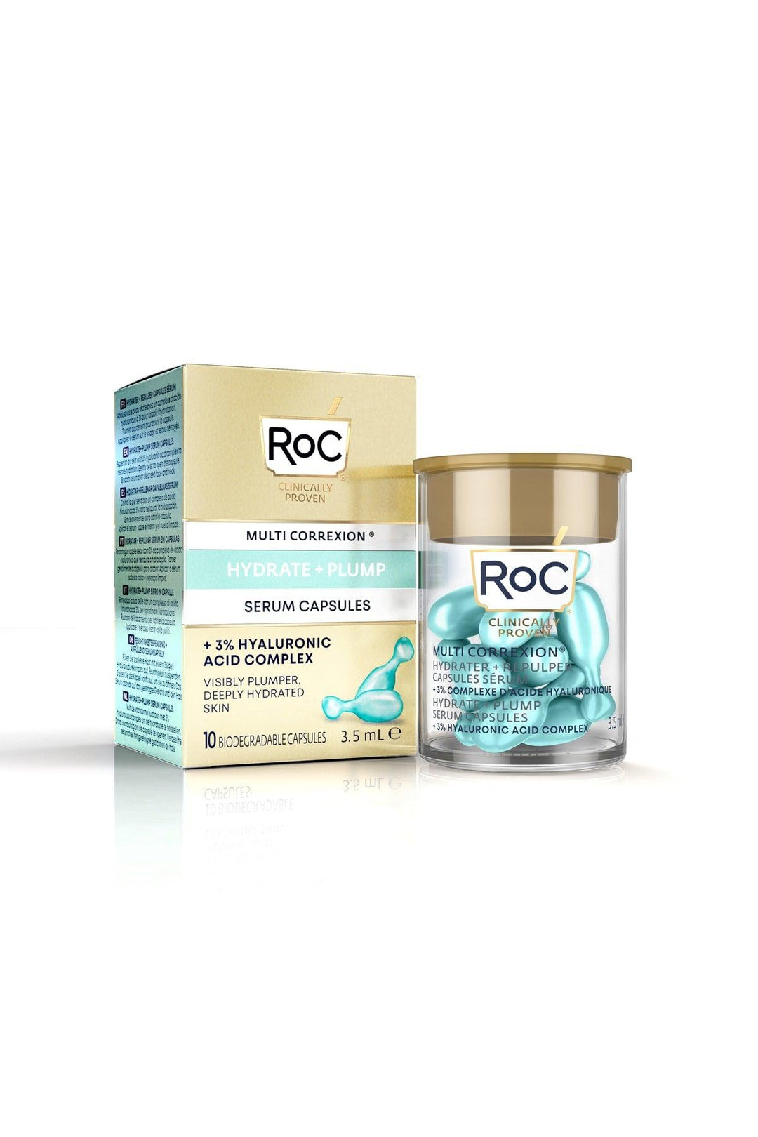 ROC Hydrate + Plump Night Serum Capsules With Hyaluronic Acid 10 U 10 PCS - Parfumby.com