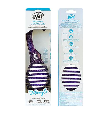 WET BRUSH Shower Detangler Hair Brush Purple Glitter 1 PCS - Parfumby.com