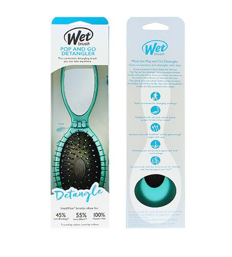 WET BRUSH Pop And Go Detangler Card For Hair Metallic Teal 1 PCS - Parfumby.com