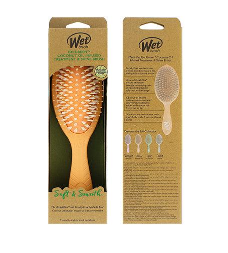 WET BRUSH Go Green Treatment & Shine Brush Coconut Hair Card 1 PCS - Parfumby.com