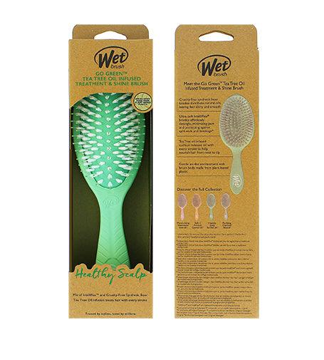 WET BRUSH Go Green Treatment & Shine Brush Tea Tree Hair Card 1 PCS - Parfumby.com