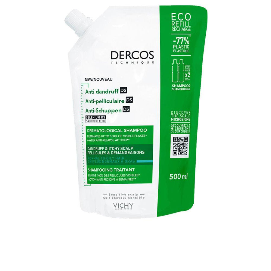 VICHY Dercos Anti-dandruff Shampoo For Normal To Oily Hair Ecorefill 500 Ml - Parfumby.com
