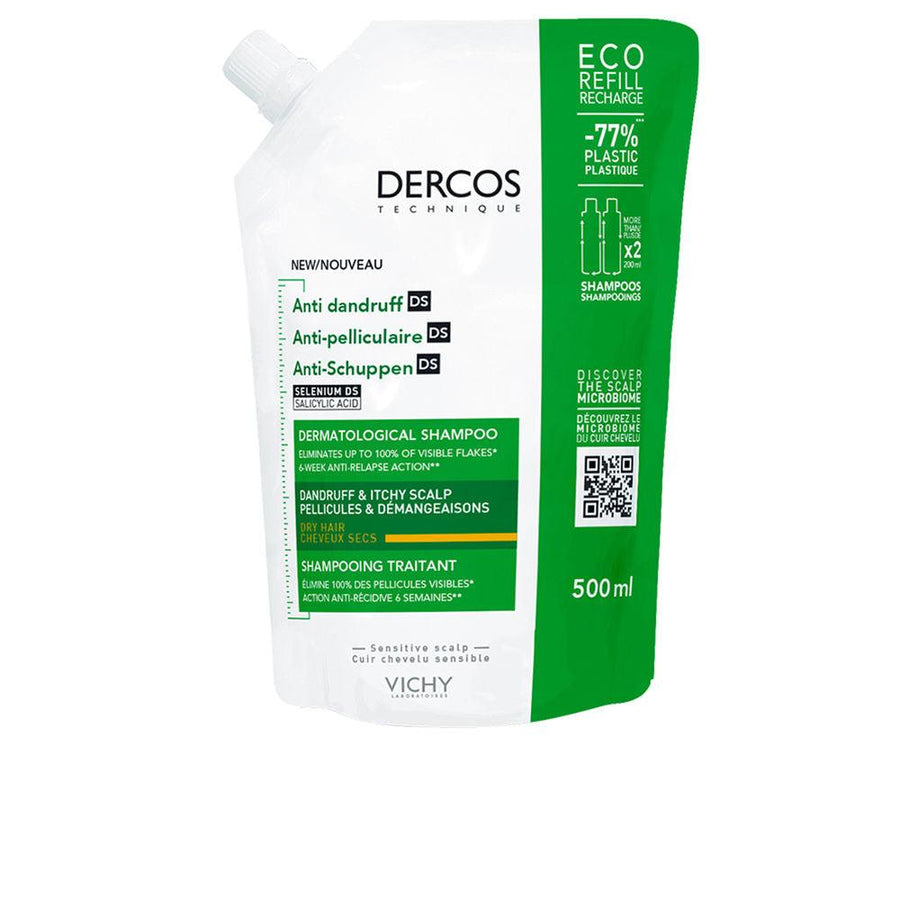 VICHY Dercos Anti-dandruff Shampoo For Dry Hair Ecorefill 500 Ml - Parfumby.com