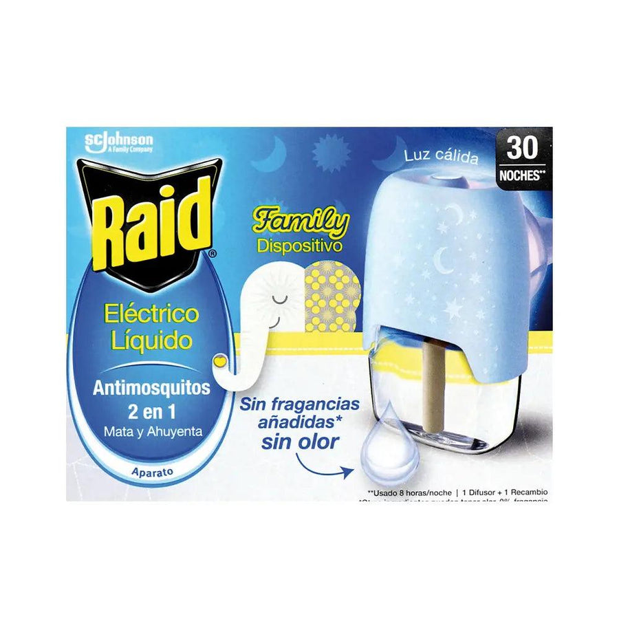 RAID Family Anti-mosquito Device + Refill 30 Nights 1 pcs - Parfumby.com