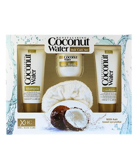 XPEL Coconut Water Haircare Set Gift Set Moisturizing Shampoo 100 Ml + Moisturizing Conditioner 100 Ml + Moisturizing Hair Mask 100 Ml + Hair Band 1 PCS - Parfumby.com
