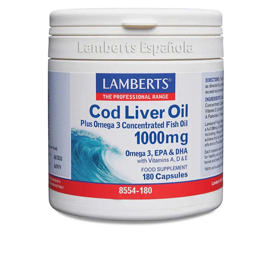 LAMBERTS Cod Liver Oil With Vitamin A, D And E 1000mg 180 Capsules 1 pcs - Parfumby.com