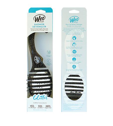WET BRUSH Shower Detangler Hair Brush Glitter Black 1 PCS - Parfumby.com
