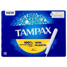 TAMPAX Non-Plastic Regular - Tampon 18.0ks