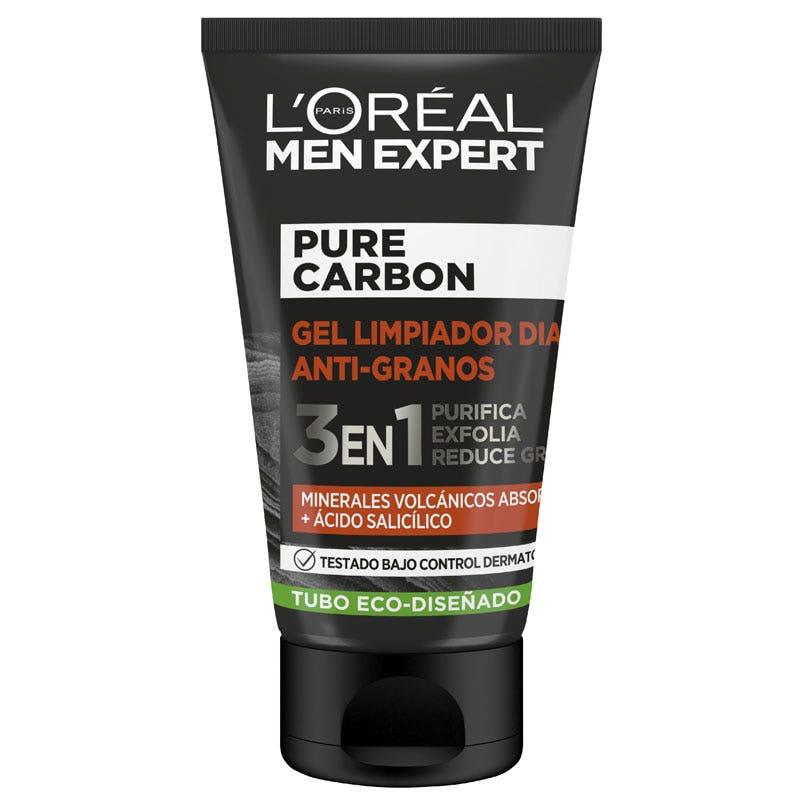 L'OREAL Men Expert Pure Charcoal 3in1 Anti-Grain Cleansing Gel 100 ML - Parfumby.com