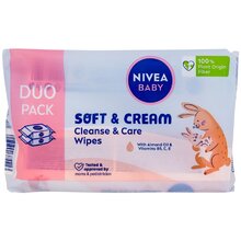 NIVEA Baby Soft & Cream Cleanse & Care Wipes - Čisticí + pečující vlhčené ubrousky