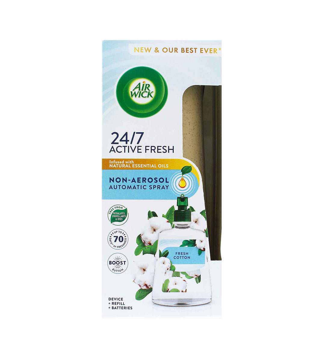 AIR WICK  Active Fresh Svěží bavlna automatický osvěžovač vzduchu 228 ml