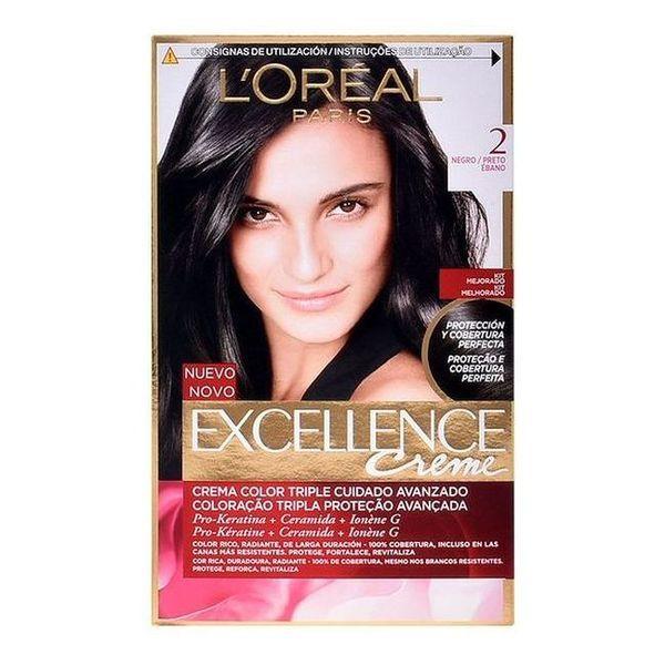 L'OREAL Excellence Cream Tint Hair Color #2-BLACK - Parfumby.com