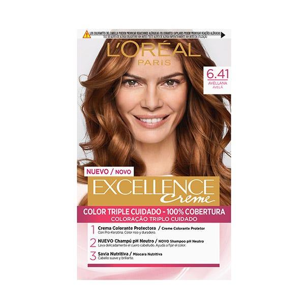 L'OREAL Excellence Cream Tint Hair Color #6.41-AVELLANA - Parfumby.com