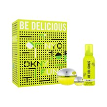 DKNY Be Delicious Cadeauset Eau de Parfum (EDP) 100 ml, doucheschuim 150 ml en miniatuur Eau de Parfum (EDP) 7 ml 100ml