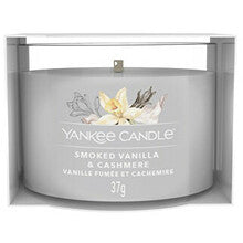 YANKEE CANDLE Smoked Vanilla & Cashmere ( kouřová vanilka + kašmír ) - Votivní svíčka ve skle