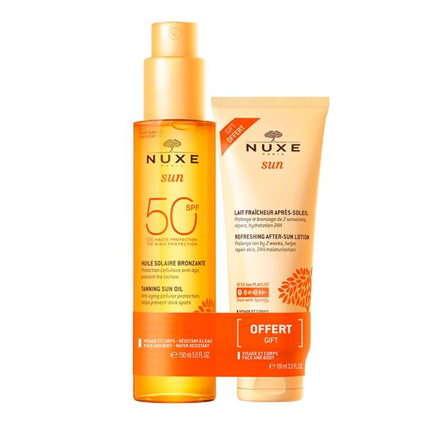 NUXE   Sun Face And Body Tanning Oil Spf50 Lot 2 pcs