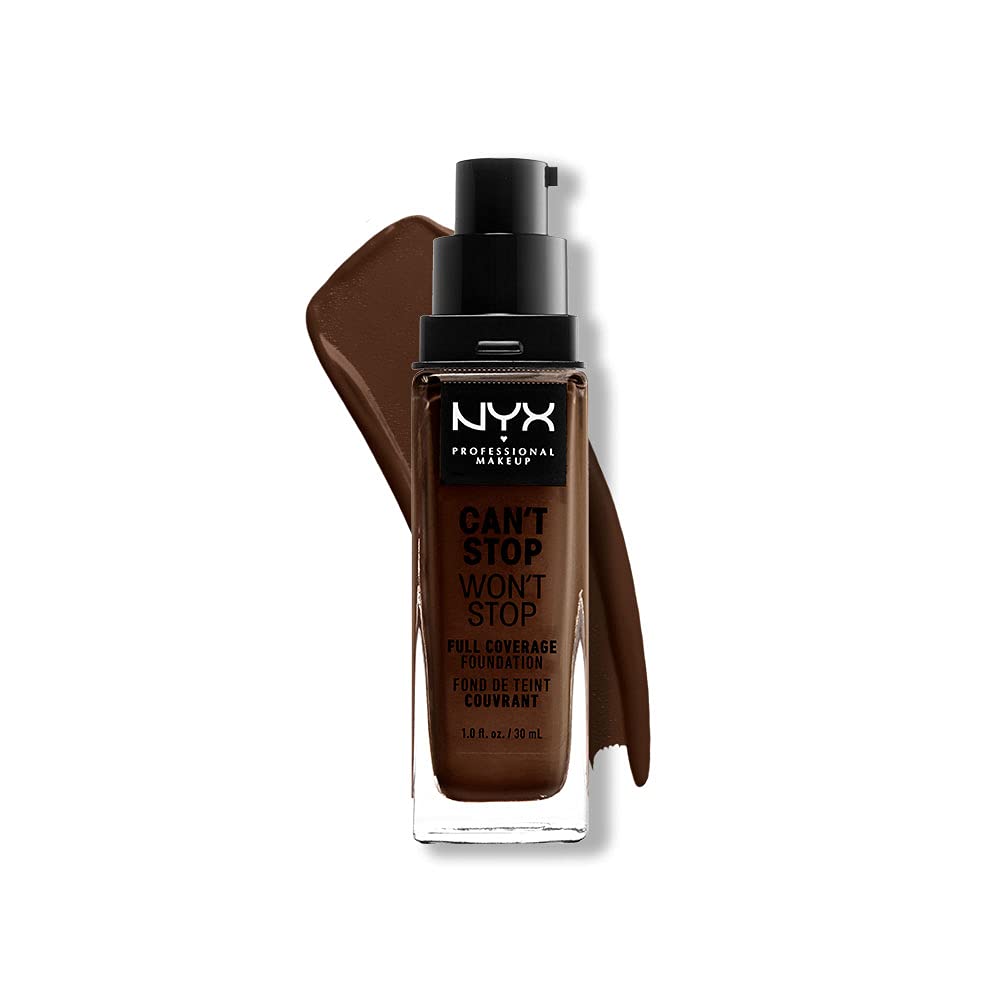 NYX PROFESSIONELE MAKE UP Can't Stop Won't Stop Full Coverage Foundation #deep Ebony 30 ml