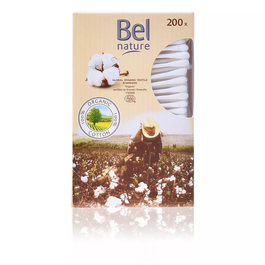 BEL Nature Ecocert Organic Cotton Swabs 200 Pcs - Parfumby.com