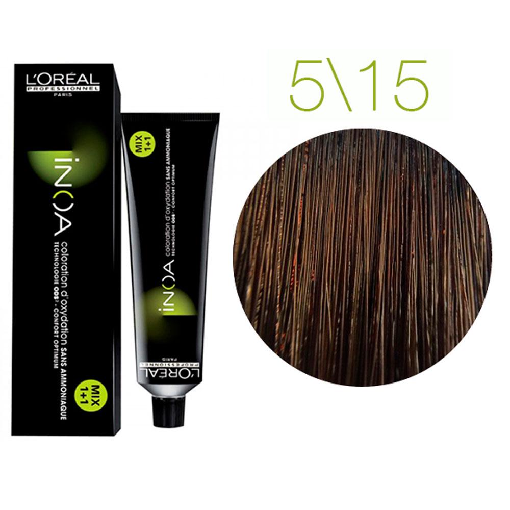 L'OREAL PROFESSIONNEL PARIS Inoa Brown Resist Coloration Sans Ammonia #5,15 60 G - Parfumby.com