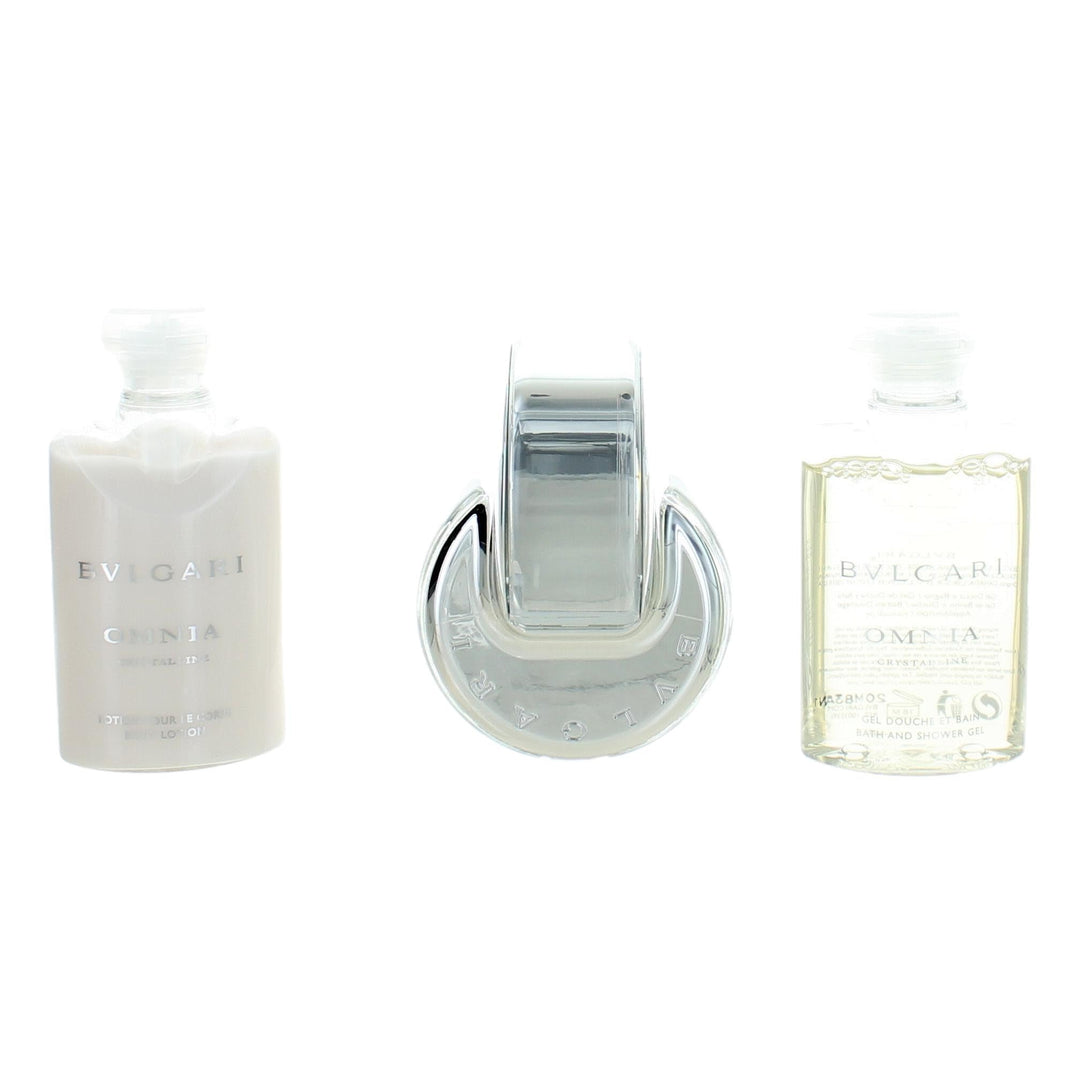 BVLGARI  OMNIA CRYSTALLINE(W)(H/B)(LI FREE)3PC SET(1.35oz edt sp, 1.35oz B/L, 1.35oz Bath&Shower Gel)