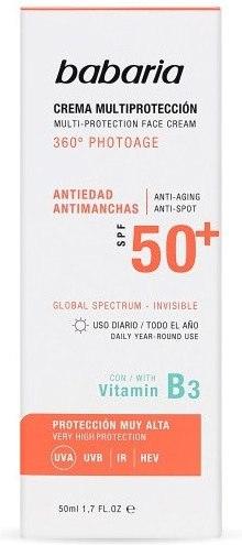 BABARIA Solar Multiproteccion Anti-Stain Cream Spf50 + 50 ML - Parfumby.com