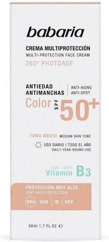 BABARIA Solar Multiproteccion Anti-Stain Cream Color Spf50 + 50 ML - Parfumby.com