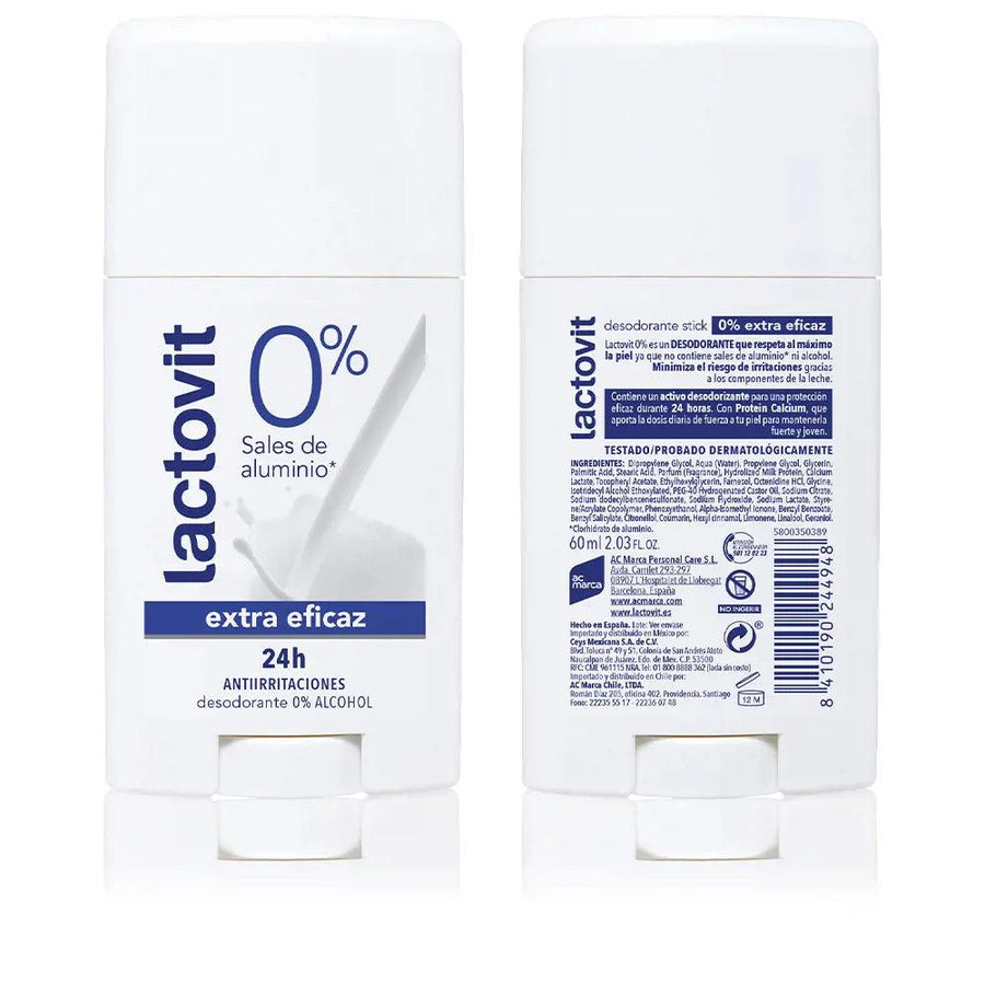 LACTOVIT Original Extra Effective 0% Deo Stick 60 Ml - Parfumby.com