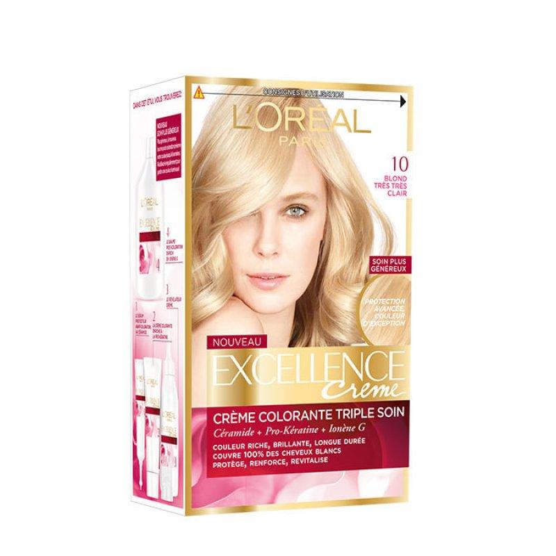 L'OREAL Excellence Cream Tint Hair Color #10-RUBIO-MUY-CLARO - Parfumby.com