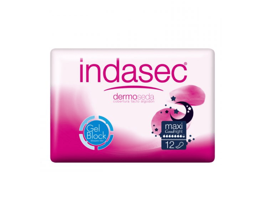 INDASEC Dermoseda Good Night Incontinence Compress Maxi 12 Pcs - Parfumby.com