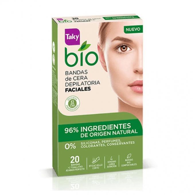 TAKY Bio Natural 0% Depilatory Facial Wax Strips 20 Pcs - Parfumby.com