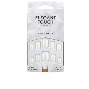 ELEGANT TOUCH Polished Colour 24 Nails With Glue Squoval #QUITE-WHITE - Parfumby.com