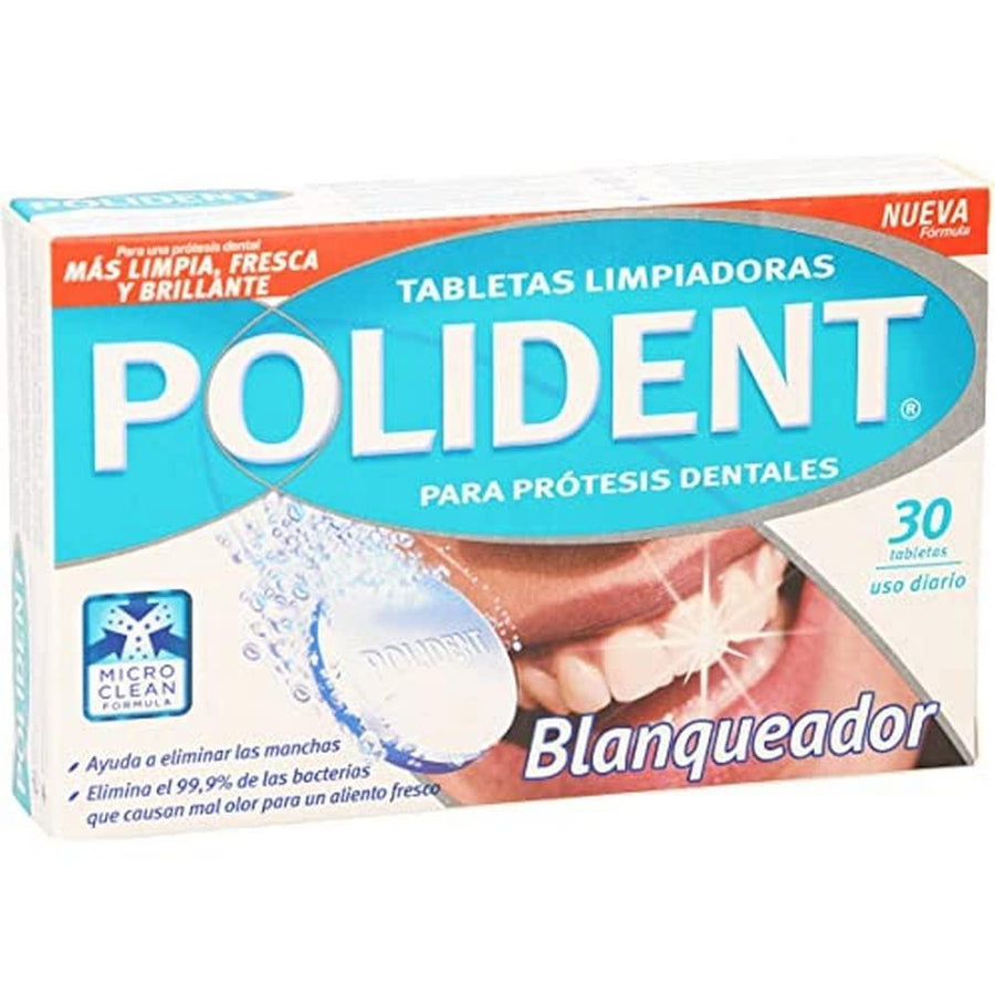 POLIDENT Whitening Cleaning Tablets 30 Pcs - Parfumby.com
