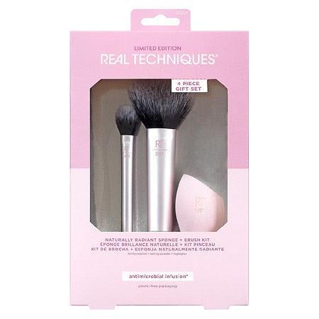 REAL TECHNIQUES Naturally Radiant Sponge + Brush Set 4 pcs - Parfumby.com